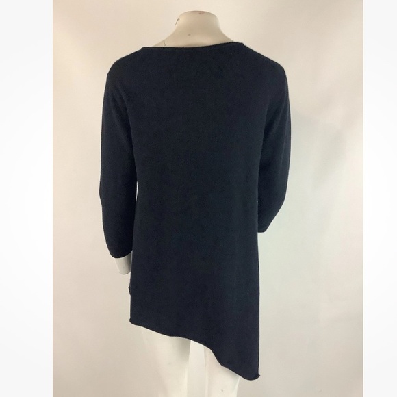 Neiman Marcus Cashmere Collection Sz L 100% Cashmere Asymmetric Hem Sweater - Picture 3 of 5